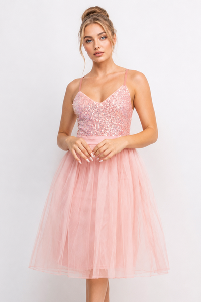 Vestido rosa tul