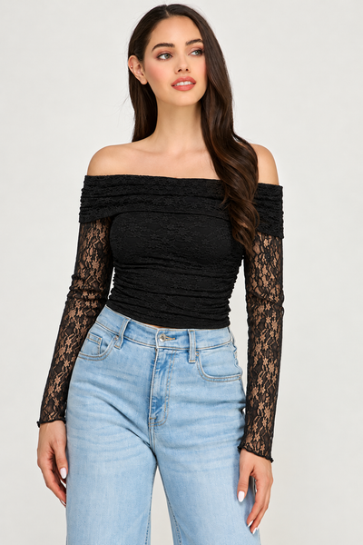 Blusa negra encaje
