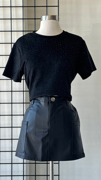 Camiseta negra brillo