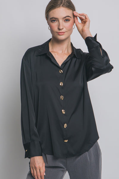 Blusa negra botones