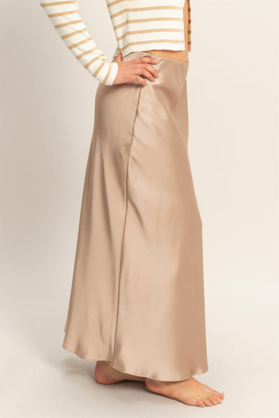 Falda beige larga