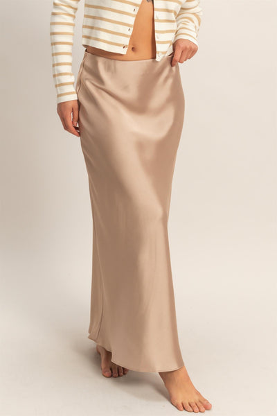 Falda beige larga