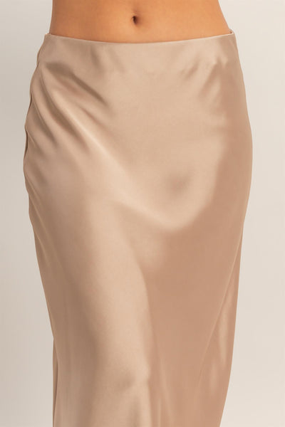 Falda beige larga