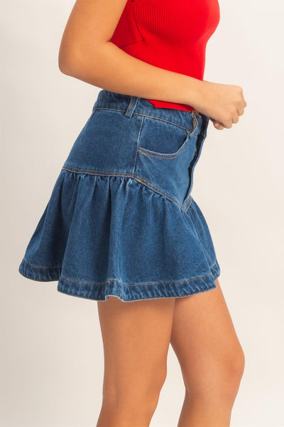 Falda mezclilla corta