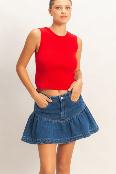 Falda mezclilla corta