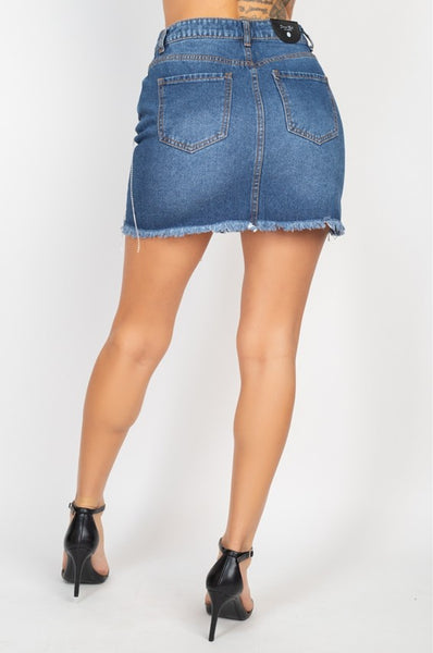 Falda mezclilla brillo