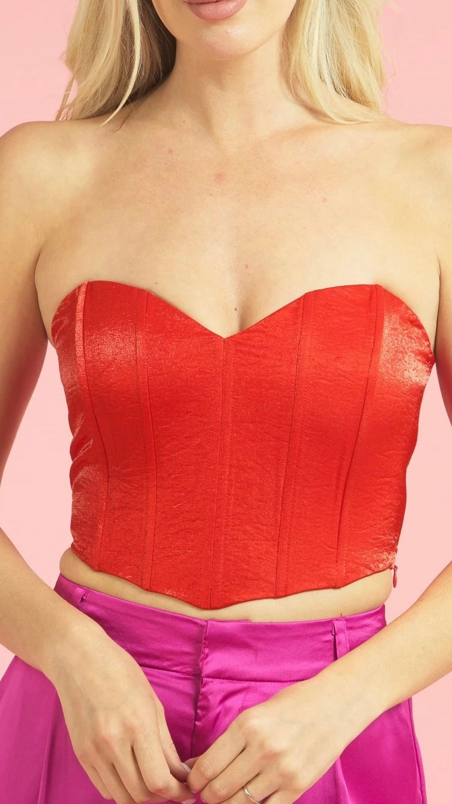 Crop top rojo corcet