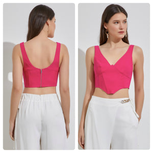 Crop top rosa copa