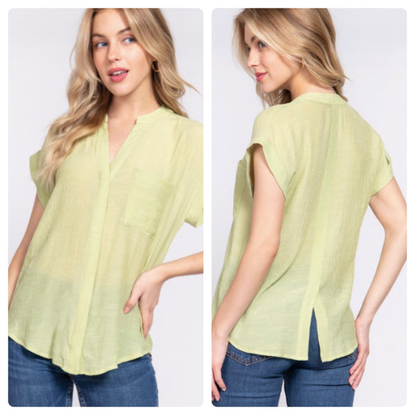 Blusa verde lino