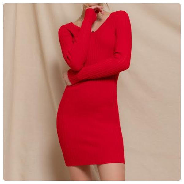 Vestido suéter rojo