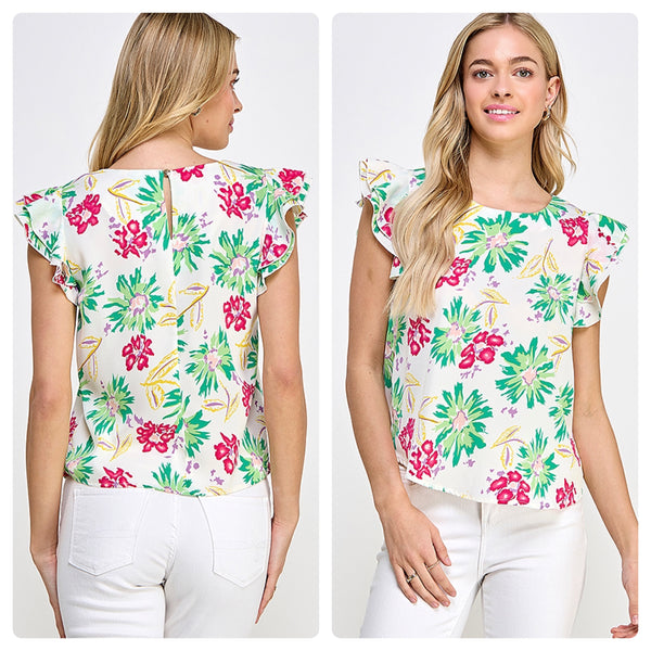 Blusa verde flores