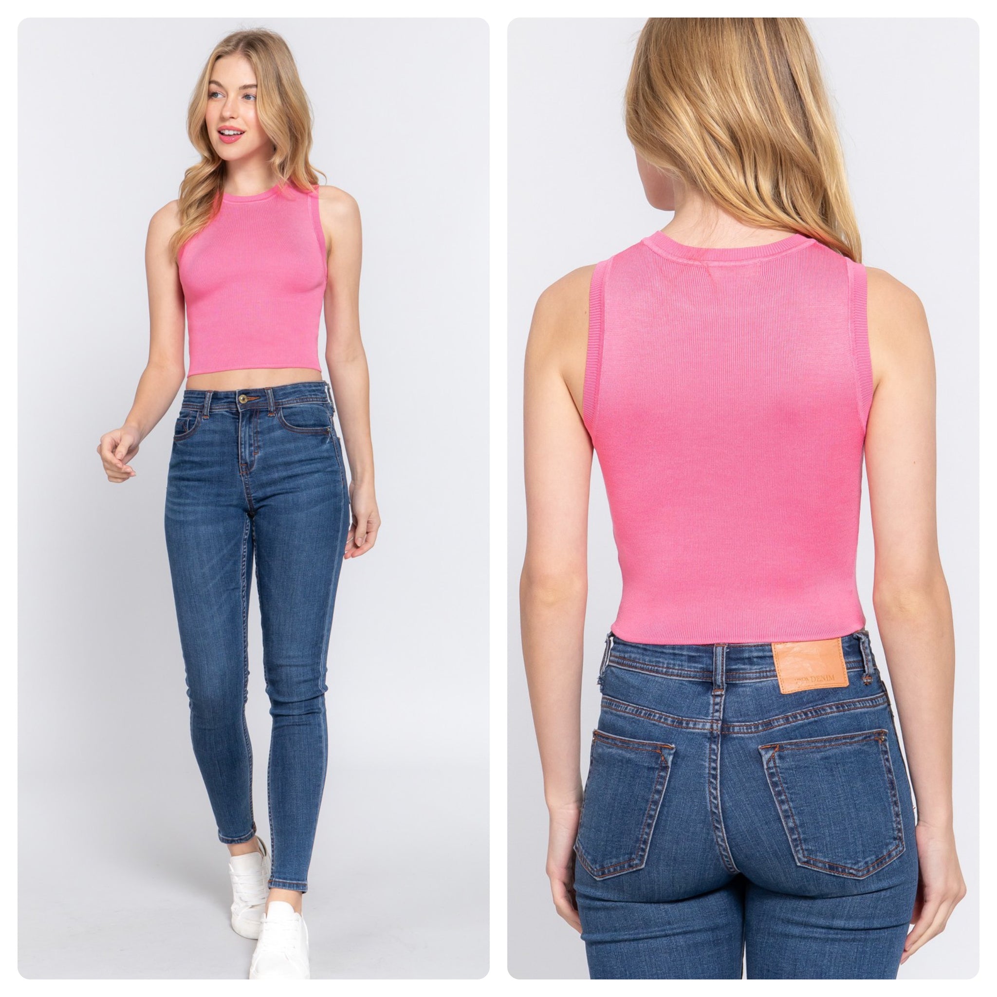 Blusa rosa tejida