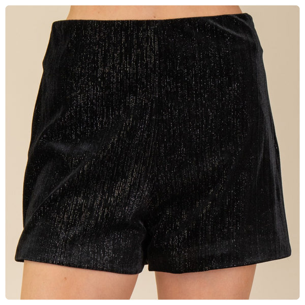 Shorts negro terciopelo