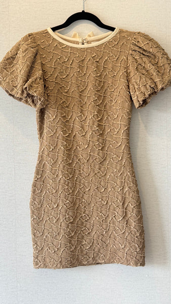 VESTIDO MOCA MOÑO BEIGE