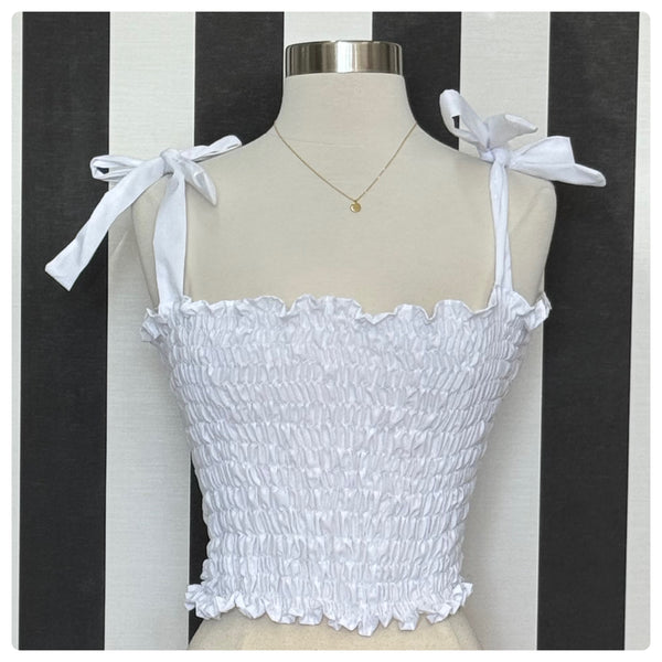 Crop top mexicana blanca