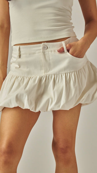 Falda shorts blanca burbuja