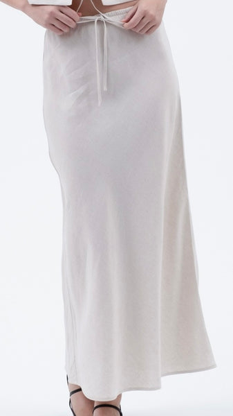 Falda beige larga