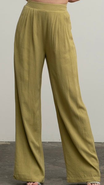 Pantalón lino verde