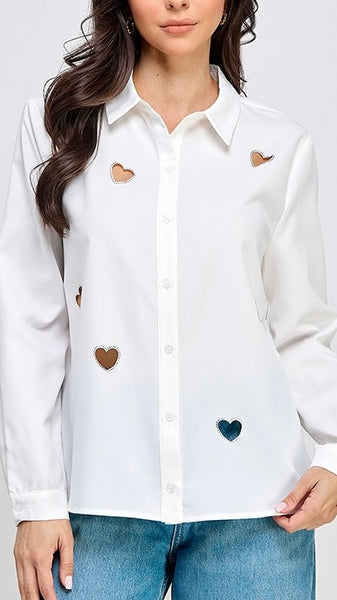 Blusa camisola blanca botón