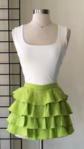 Falda verde holanes lino