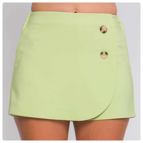 Falda shorts verde botón