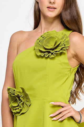 Blusa verde un hombro