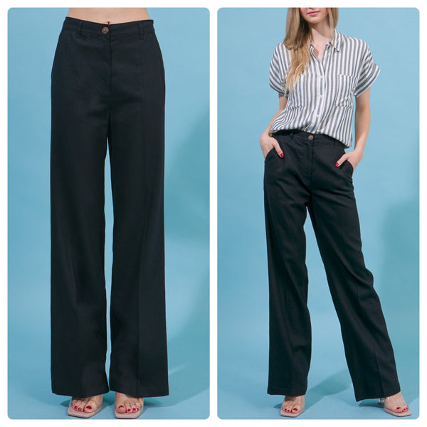 Pantalón negro lino