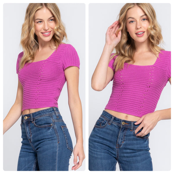 Blusa morada tejida