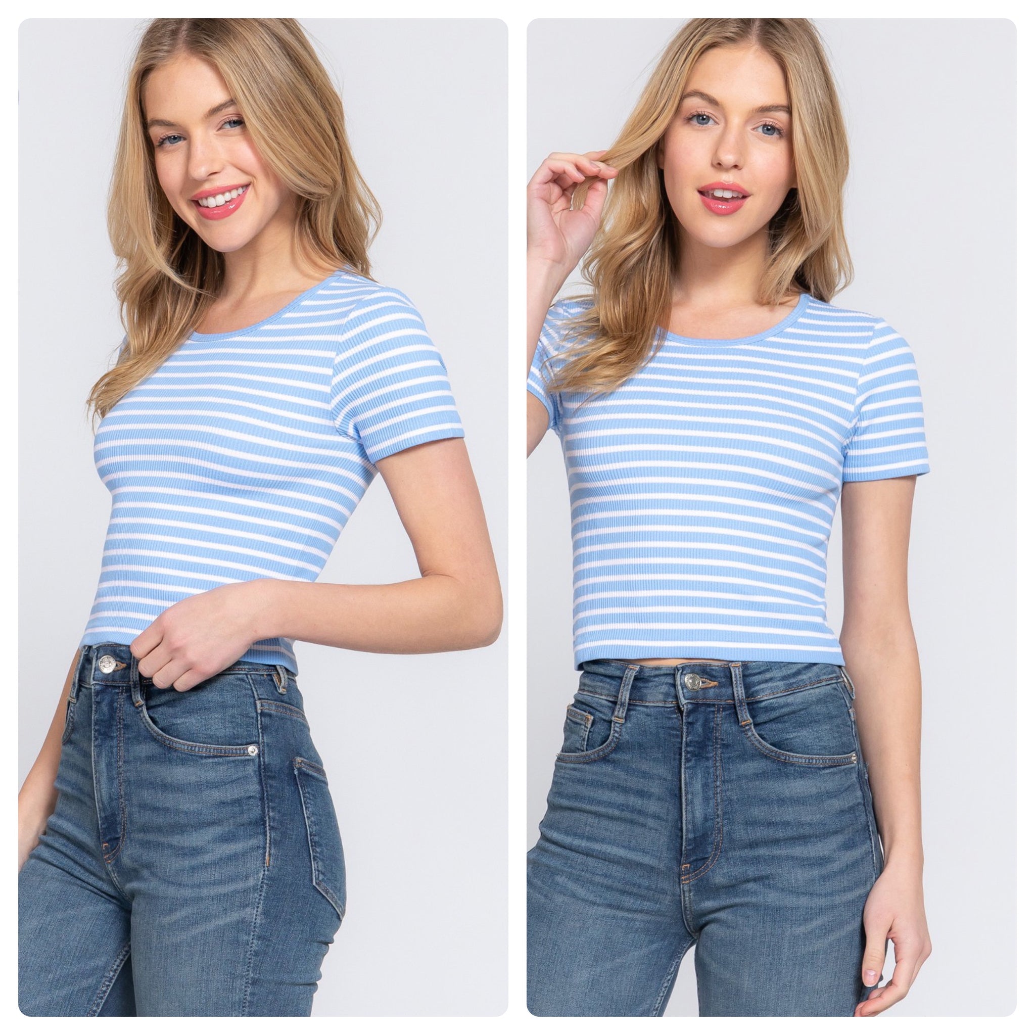 Blusa rayas azul bloco