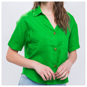 Blusa verde manga corta camisola