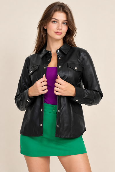 Blusa camisola negra piel