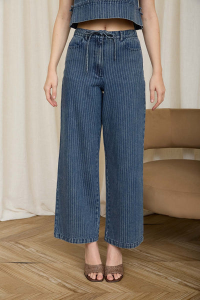 Pantalón mezclilla rayas
