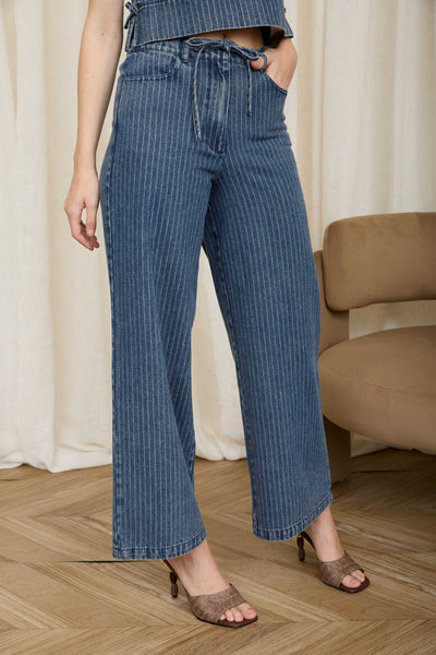 Pantalón mezclilla rayas