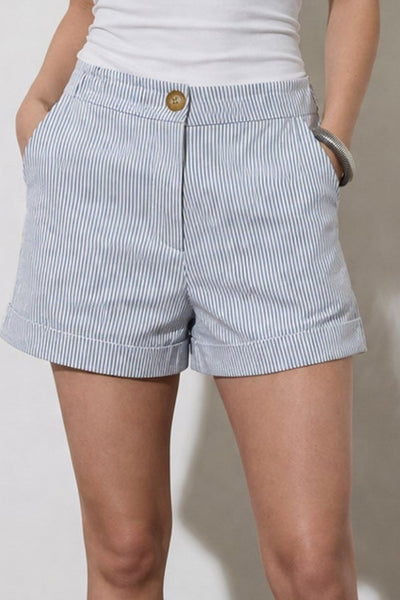 Shorts mezclilla raya