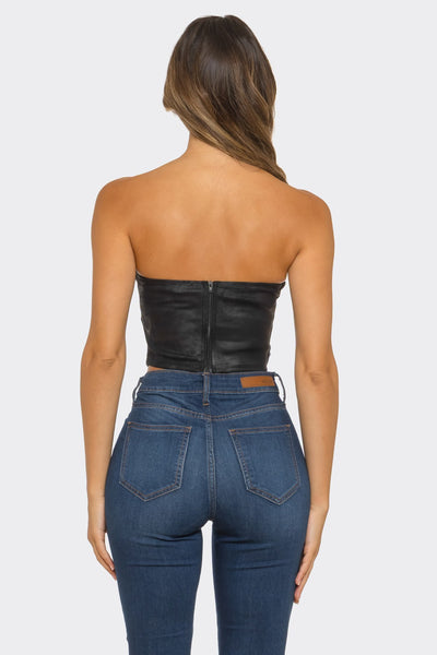Blusa negra corset