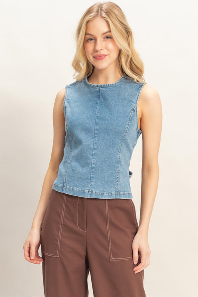 Blusa mezclilla clara