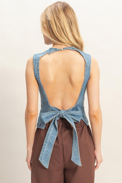 Blusa mezclilla clara
