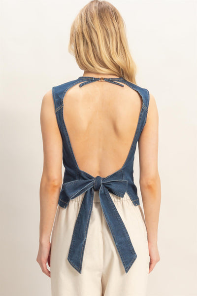 Blusa mezclilla obscura