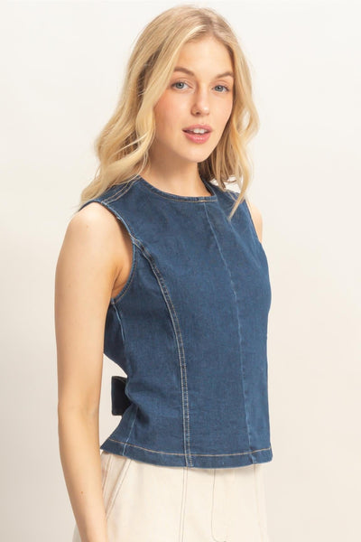 Blusa mezclilla obscura
