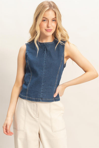 Blusa mezclilla obscura