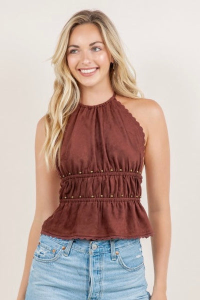Blusa café abierta