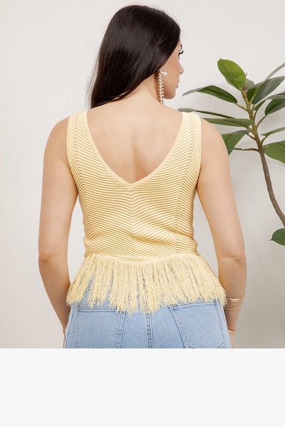 Blusa amarilla fringe