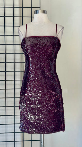 Vestido vino lentejuela