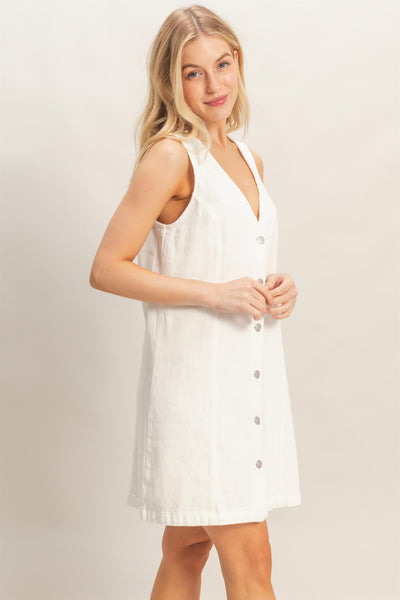 Vestido blanco mezcliilla