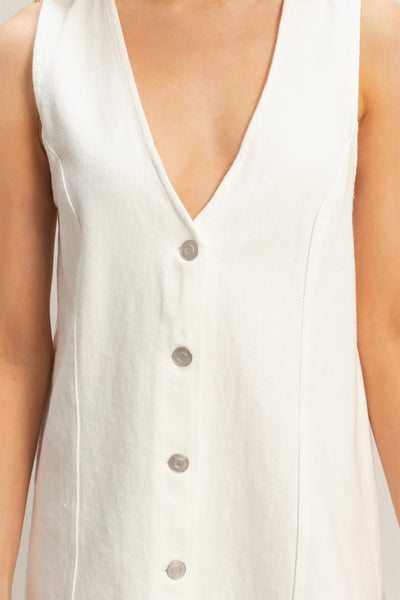 Vestido blanco mezcliilla