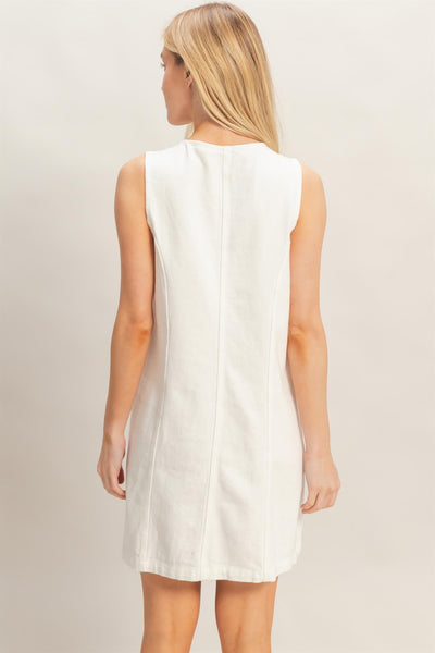 Vestido blanco mezcliilla