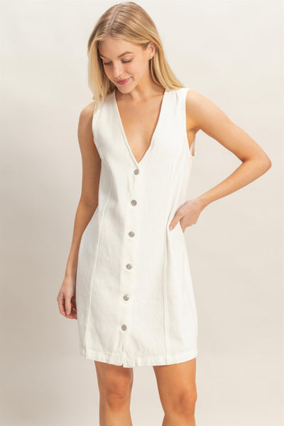 Vestido blanco mezcliilla