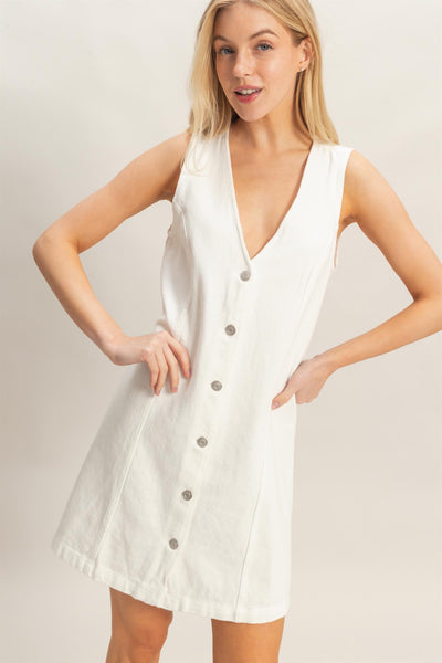 Vestido blanco mezcliilla