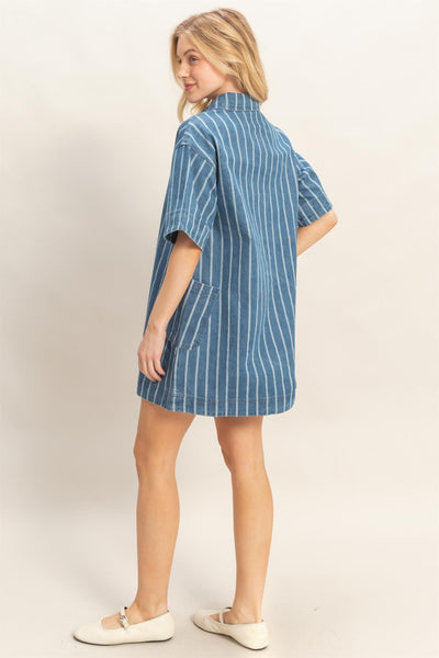 Vestido mezclilla rayas