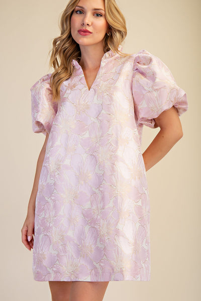 Vestido rosa manga